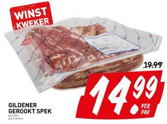 De Kweker Gildener Gerookt Spek aanbieding