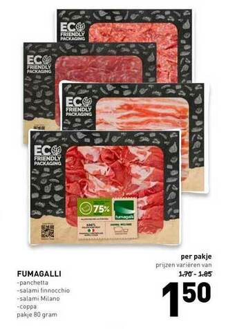 De Kweker Fumagalli Panchetta, Salami Finnocchio, Salami Milano Of Coppa aanbieding