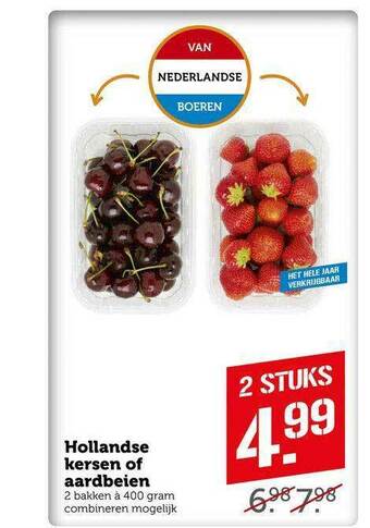 CoopCompact Hollandse Kersen Of Aardbeien aanbieding