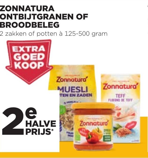 Zonnatura ontbijtgranen of broodbeleg 125500g aanbieding bij Jumbo