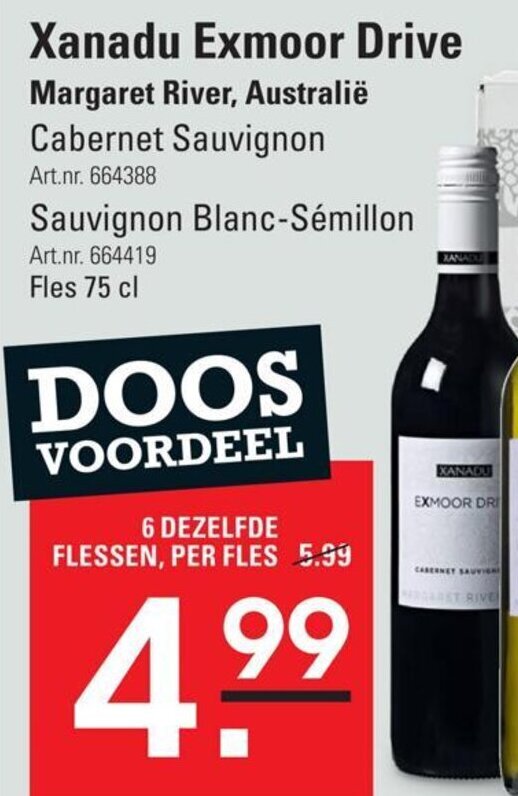 Xanadu exmoor drive sauvignon 75cl aanbieding bij Sligro