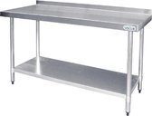 Bol.com Vogue rvs werktafel met achteropstand 90x120x60cm aanbieding