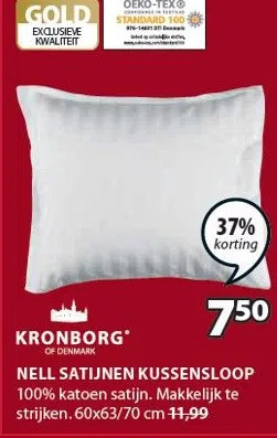 Jysk Nell satijnen kussensloop aanbieding