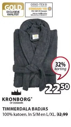 Jysk Timmerdala badjas aanbieding