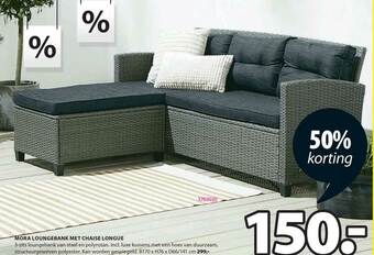 Jysk Mora Loungebank Met Chaise Longue 50% Korting aanbieding