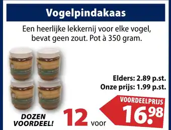 Huisdier Voordeelshop Vogelpindakaas aanbieding