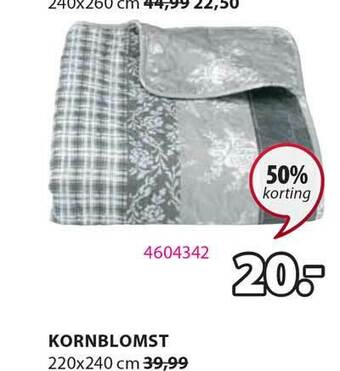 Jysk Kornblomst Plaid 220x240 Cm 50% Korting aanbieding