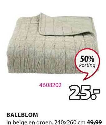 Jysk Ballblom Plaid 50% Korting aanbieding