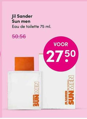 Drogisterij Visser Jil Sander Sun Men Eau De Toilette 75 Ml aanbieding