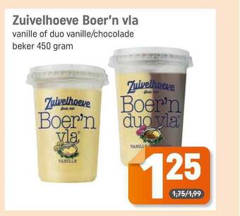 Dagwinkel Zuivelhoeve Boer'n Vla Vanille Of Duo Vanille-Chocolade aanbieding