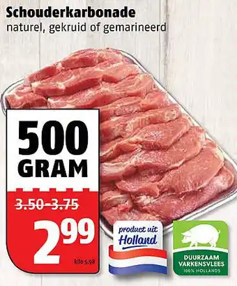 Poiesz Schouderkarbonade 500 gram aanbieding