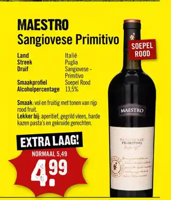 Dirck 3 Maestro Sangiovese Primitivo aanbieding