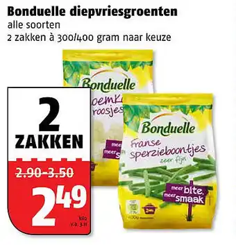 Poiesz Bonduelle diepvriesgroenten 300/400 gram aanbieding