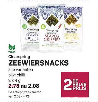 Ekoplaza Clearspring zeewiersnacks aanbieding