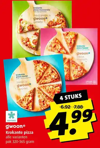 Boni gwoon Krokante pizza pak 320-365 gram aanbieding