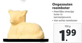 Lidl Ongezouten roomboter 100 g aanbieding