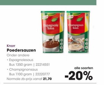 HANOS Knorr Poedersauzen aanbieding