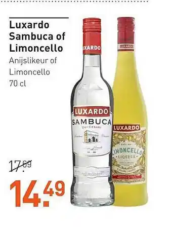 Gall & Gall Luxardo sambuca of limoncello aanbieding