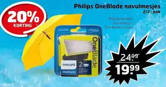 Trekpleister Philips oneblade navulmesjes 2-2 -pak aanbieding