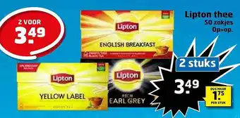 Trekpleister Lipton thee 50 zakjes aanbieding