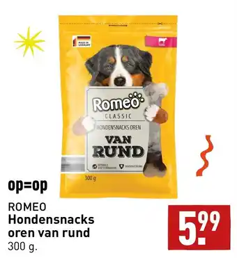 ALDI Romeo hondensnacks oren van rund 300g aanbieding