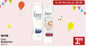 ALDI Dove bodylotion 400ml aanbieding