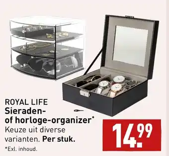 ALDI Royal life sieraden- of horloge-organizer per stuk aanbieding