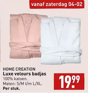 ALDI Home creation luxe velours badjas per stuk aanbieding