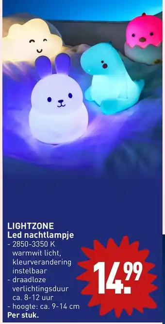 ALDI Lightzone led nachtlampje per stuk aanbieding