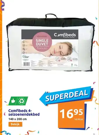 Action Comfibeds 4-seizoenendekbed 140 x 200cm aanbieding