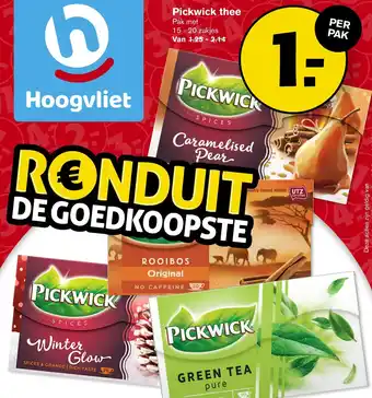 Hoogvliet Pickwick thee 15-20 zakjes aanbieding