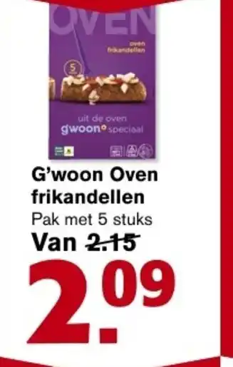 Hoogvliet G'woon oven frikandellen 5 stuks aanbieding