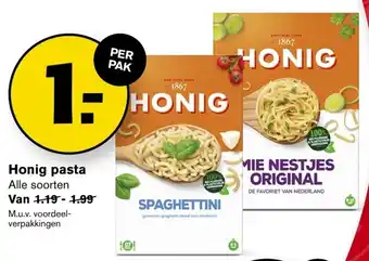 Hoogvliet Honig pasta per pak aanbieding