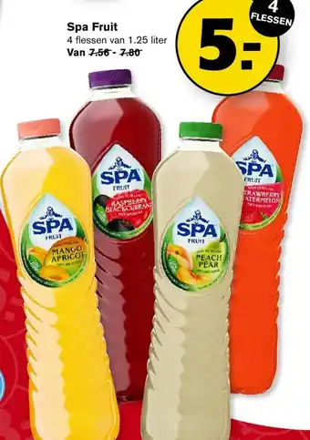 Hoogvliet Spa fruit 1.25 liter aanbieding