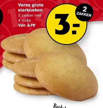 Hoogvliet Verse grote eierkoeken 4 stuks aanbieding