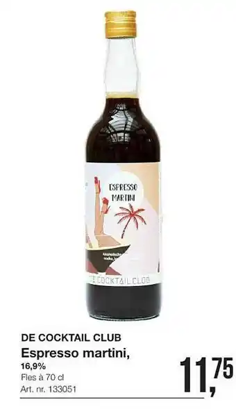 Bidfood De cocktail club espresso martini, 16,9% aanbieding