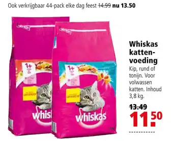 Welkoop Whiskas kattenvoeding Inhound 3,8 kg. aanbieding