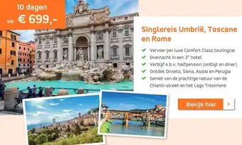 Effeweg Singlereis umbrië, toscane en rome aanbieding