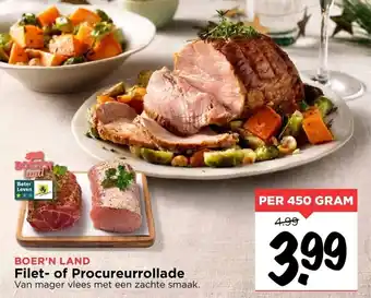 Vomar Voordeelmarkt Boer'n Land filet- of procureurrollade per 450 gram aanbieding