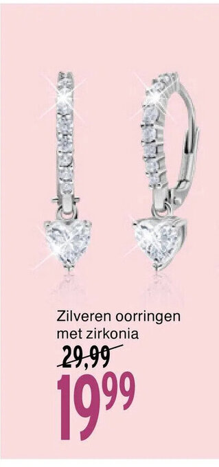 Lucardi Zilveren oorringen met zirkonia aanbieding