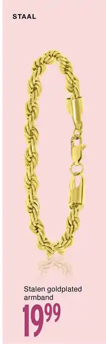 Lucardi Stalen goldplated armband aanbieding