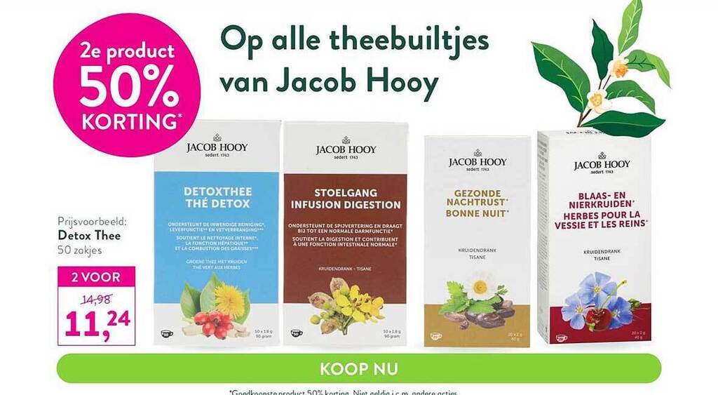Jacob hooy detox thee aanbieding bij Holland & Barrett
