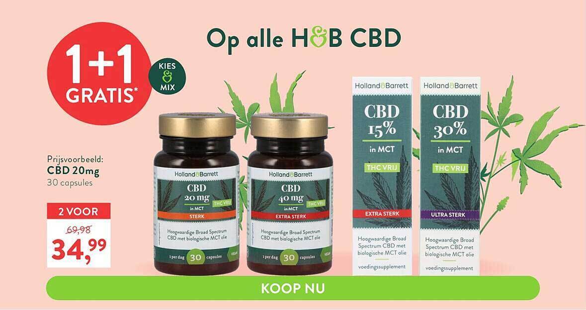 Holland & barrett cbd 20mg aanbieding bij Holland & Barrett