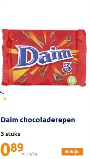 Action Daim chocoladerepen aanbieding