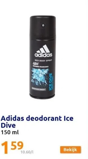 Action Adidas deodorant ice dive aanbieding