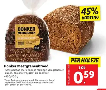 Lidl Donker meergranenbrood aanbieding