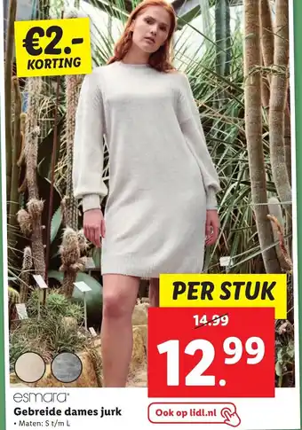 Lidl Esmara gebreide dames jurk per stuk aanbieding