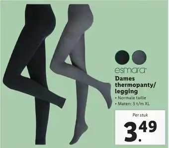 Lidl Esmara dames thermopanty/legging per stuk aanbieding