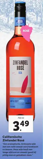 Lidl Californische zinfandel rose 750ml aanbieding