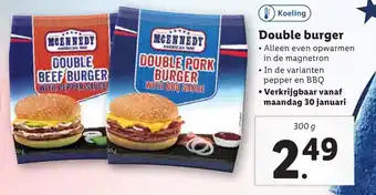 Lidl Double burger 300g aanbieding